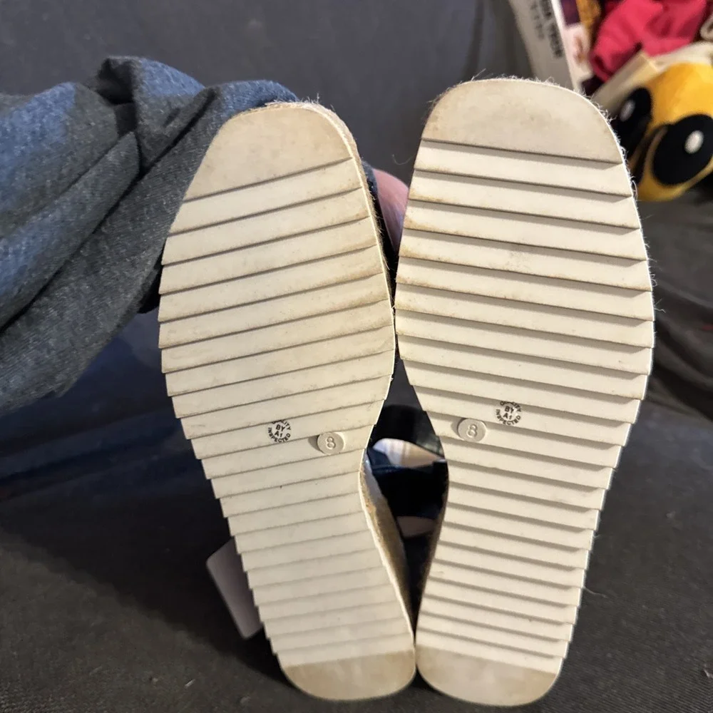 PFR LIZ CLAIBORNE Eastside Espadrille Lug Sole Platform Ankle Strap Sandals 8
